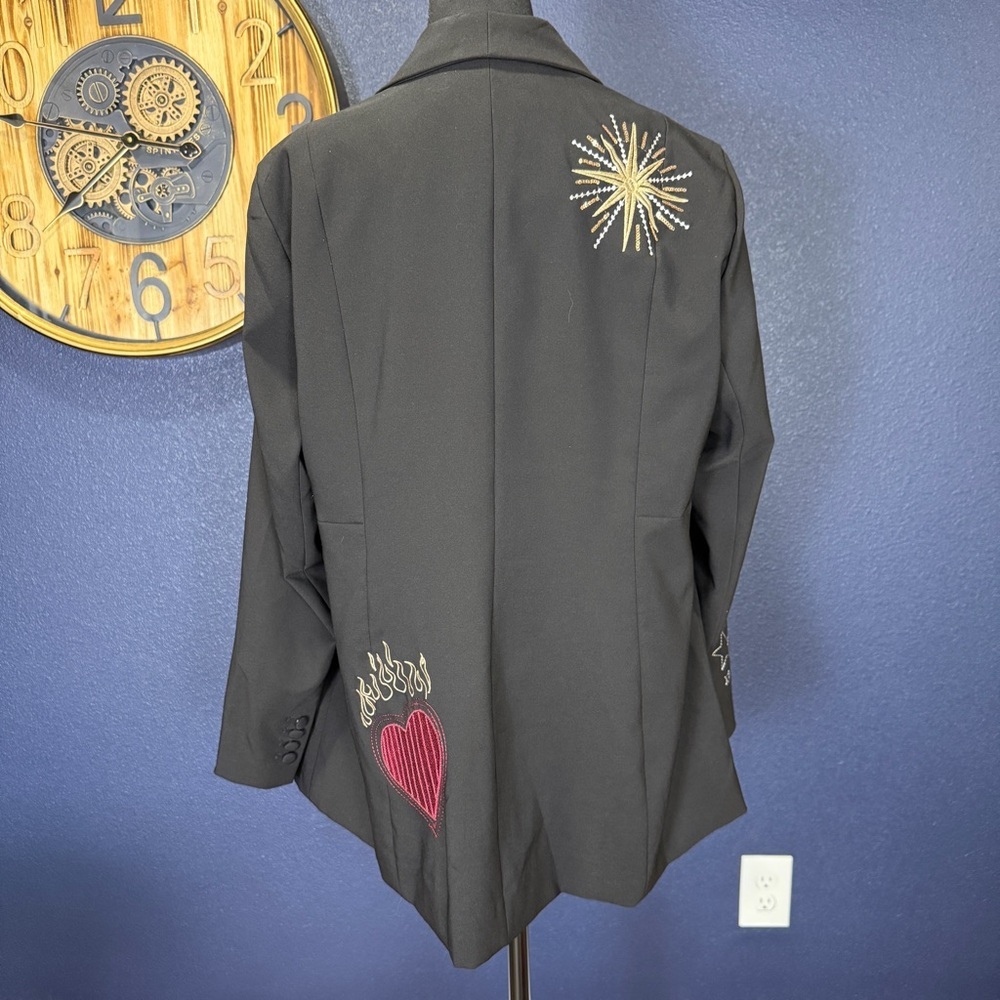 Studio Refined by Torrid Embellished Blazer, Hearts, Stars, & Skull, Size 1X - Picture 5 of 11